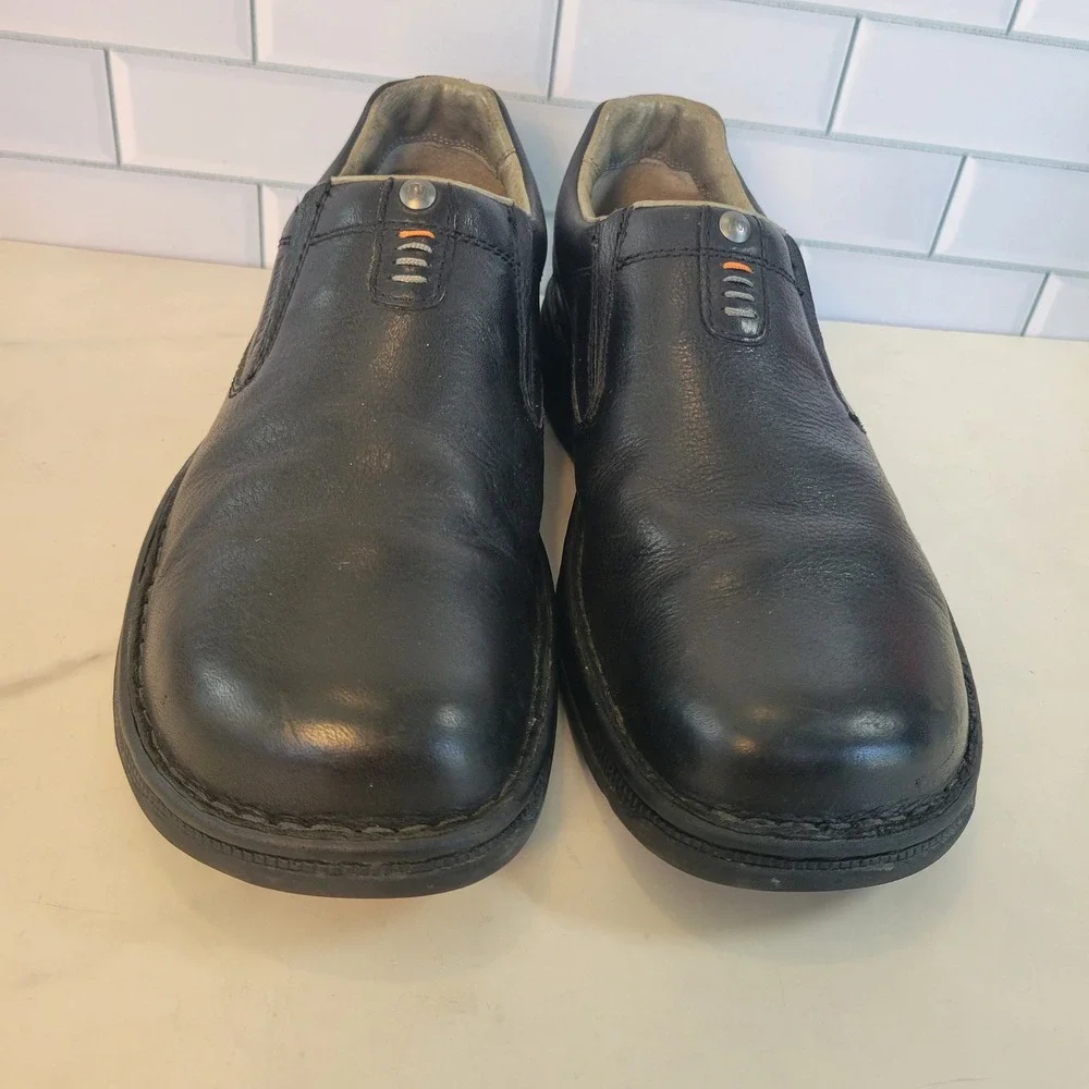 Merrell World Legend Shoes Men's Size 10.5 Black Leather Slip On Pebbled J45053